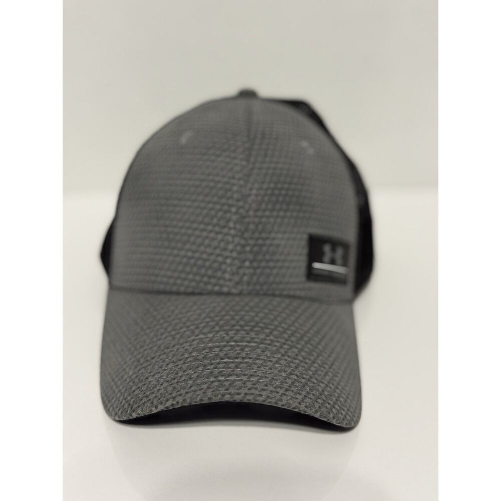 Under Armour Mens Gray Black Mesh Snapback Trucker Hat Cap Adjustable